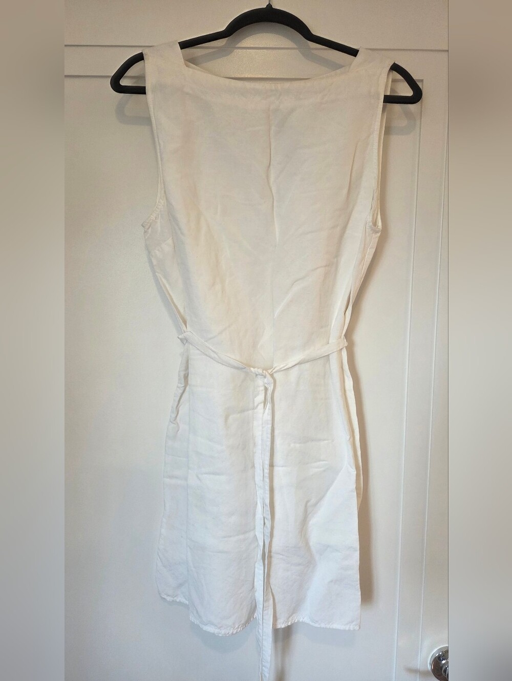 Ann Taylor White Linen Sleeveless Dress